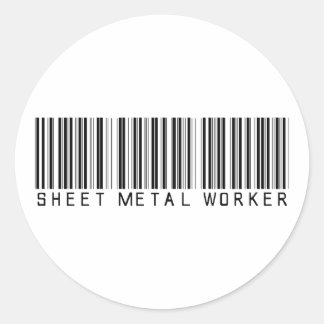 Sheet Metal Worker Bar Code Classic Round Sticker