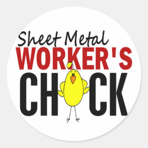 Sheet Metal Worker's Chick Classic Round Sticker