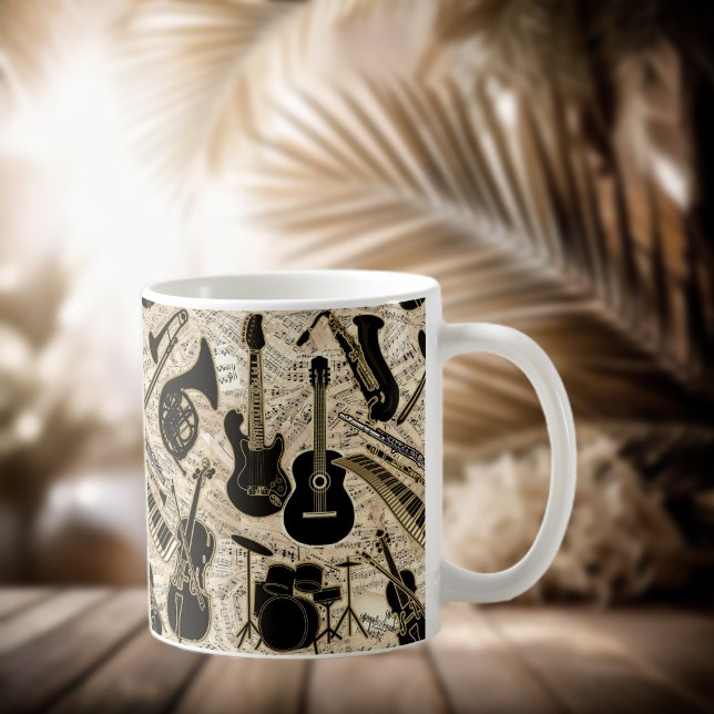 Sheet Music and Instruments Black/Gold ID481 Coffee Mug (Creator Uploaded)