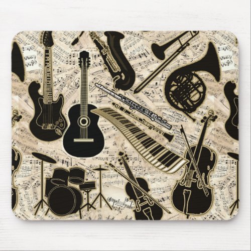 Sheet Music and Instruments BlackGold ID481 Mouse Pad