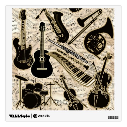 Sheet Music and Instruments BlackGold ID481 Wall Sticker