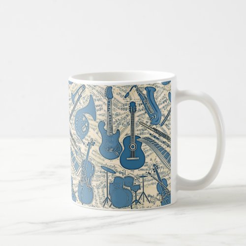 Sheet Music and Instruments BlueIvory ID481 Coffee Mug