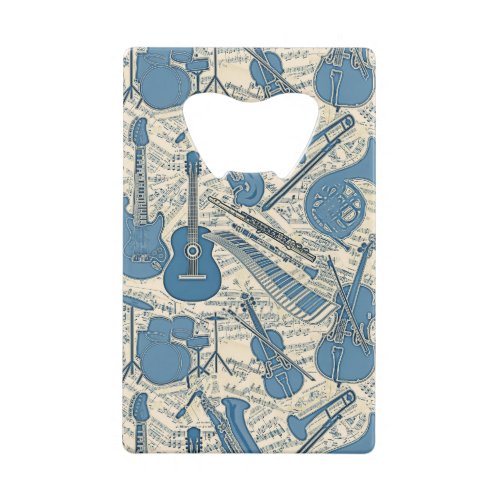 Sheet Music and Instruments BlueIvory ID481 Credit Card Bottle Opener
