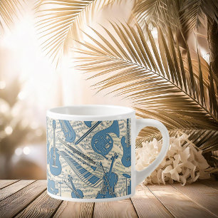Sheet Music and Instruments Blue/Ivory ID481 Espresso Cup