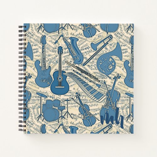 Sheet Music and Instruments BlueIvory ID481 Notebook