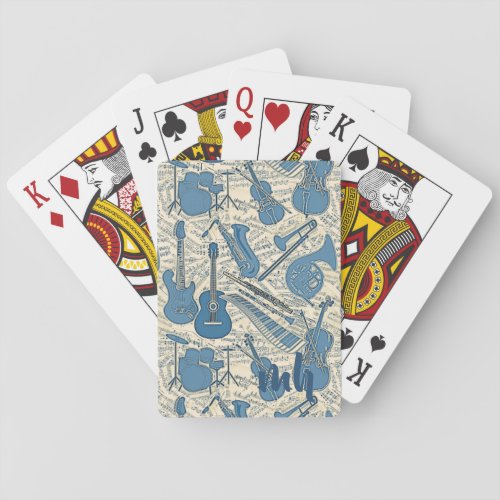 Sheet Music and Instruments BlueIvory ID481 Playing Cards