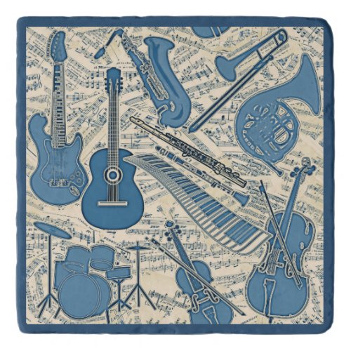 Sheet Music and Instruments BlueIvory ID481 Trivet