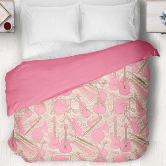 Sheet Music and Instruments Pink/Ivory ID481