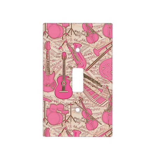 Sheet Music and Instruments PinkIvory ID481 Light Switch Cover
