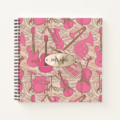Sheet Music and Instruments PinkIvory ID481 Notebook