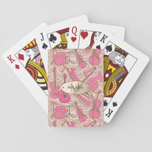 Sheet Music and Instruments PinkIvory ID481 Playing Cards