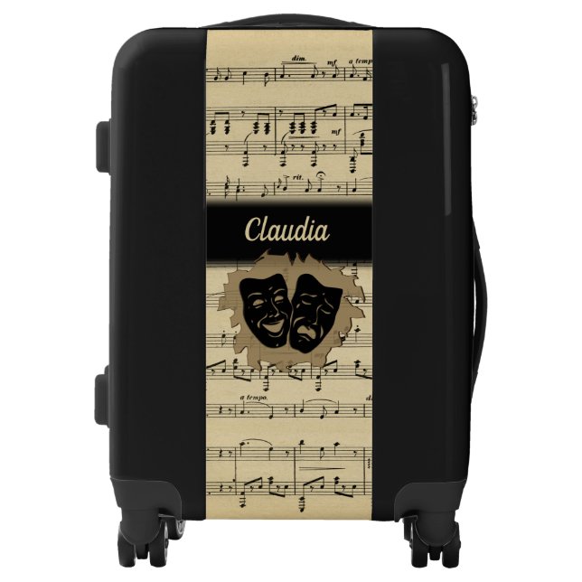 Sheet Music and Theater Masks Luggage (Front)