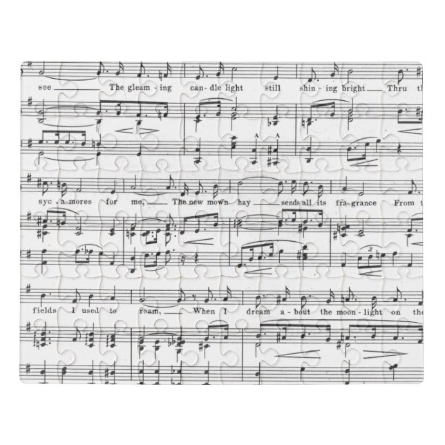 Sheet Music Black and White Pattern Jigsaw Puzzle (Puzzle Horizontal)