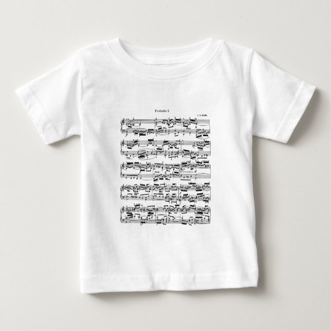 Sheet Music by Bach Baby T-Shirt (Front)