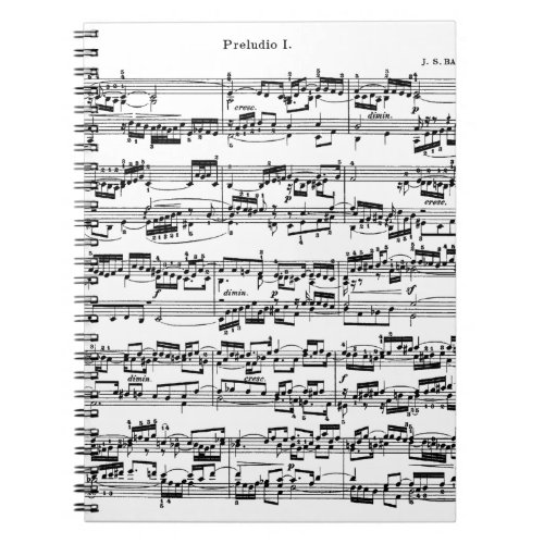 Sheet Music by Bach Notebook