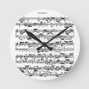 Sheet Music by Bach Round Clock