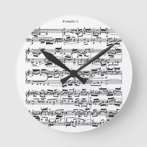 Sheet Music by Bach Round Clock
