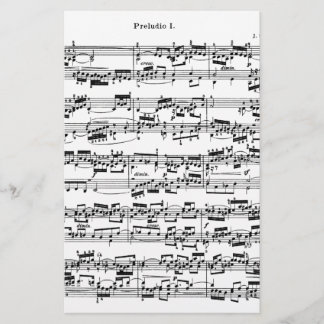 Sheet Music by Bach Stationery