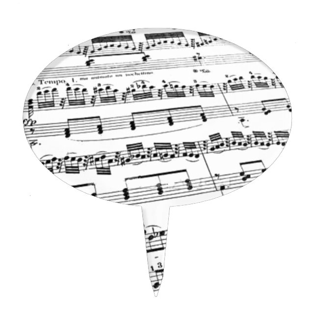 Sheet Music Cake Topper (Front)