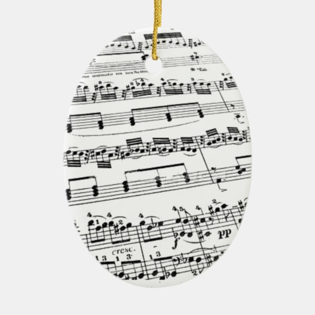 Sheet Music Ceramic Ornament (Front)