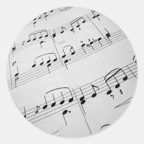 Sheet Music Classic Round Sticker