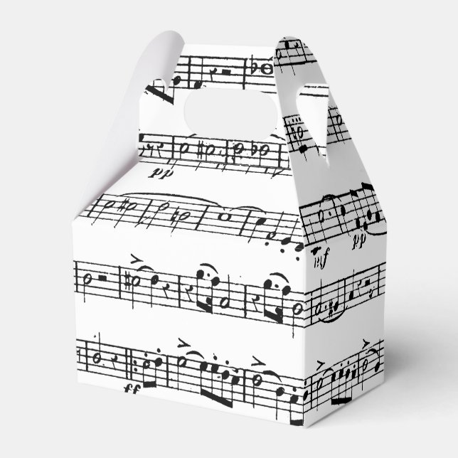 Sheet Music for Piano Recital Favor Boxes (Front Side)