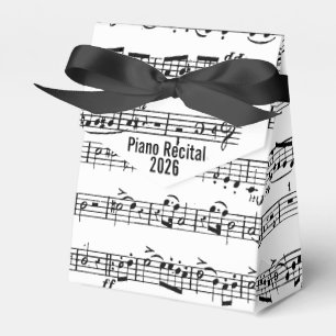 sheet music for piano recital favor boxes
