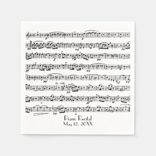 Sheet Music for Piano Recital  Napkins