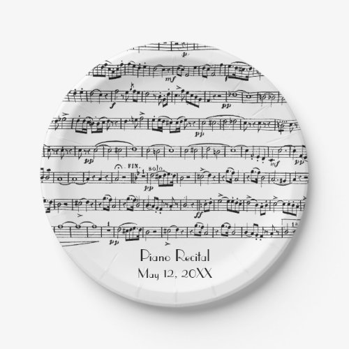 Sheet Music for Piano Recital Paper Plates