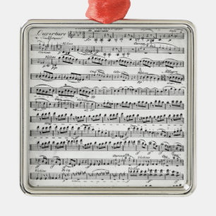 Sheet Music for the Overture to 'Egmont' Metal Ornament