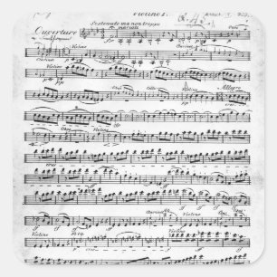 Sheet Music for the Overture to 'Egmont' Square Sticker