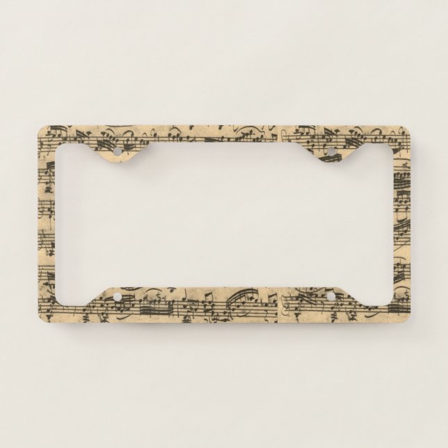 Sheet Music from JS Bach License Plate Frame (Front)