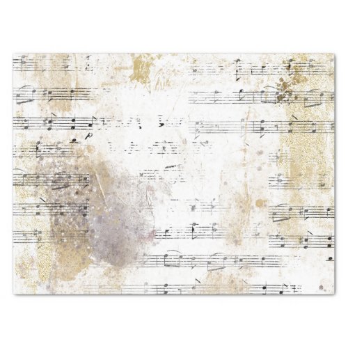 Sheet Music Gold Silver Music Notes Decoupage Idea