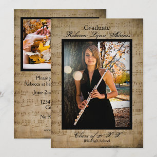 Sheet Music Graduation Announcement w/ Photos