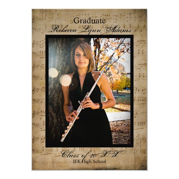 Sheet Music Graduation Announcement w/ Photos