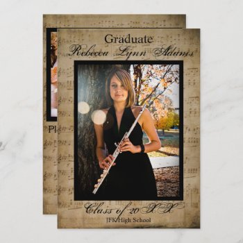 Sheet Music Graduation Announcement With Photos by Midesigns55555 at Zazzle