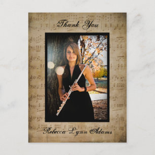 Sheet Music Graduation Thank You- Post Card