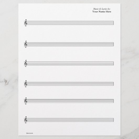Sheet Music - Guitar Vocal (Write your own music) (Front)