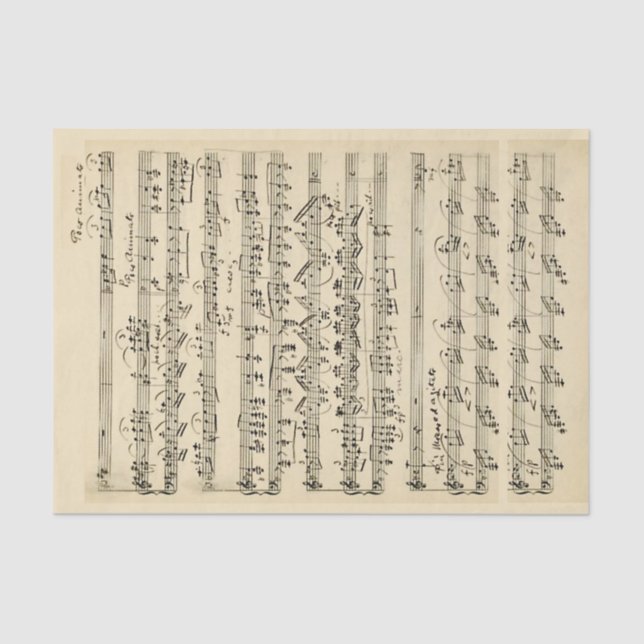 Sheet Music Handwritten Vintage Parchment (Front)