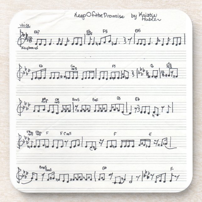 sheet music Keep Of The Promise set/6 coasters (Front)