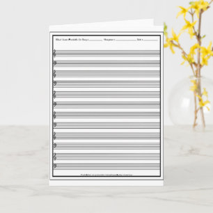 Sheet Music Manuscript Staff Line Clef  Card