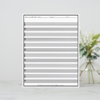 Sheet Music Manuscript Staff Line Clef Paper Sheet