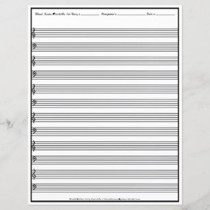 Sheet Music Manuscript Staff Line Clef Paper Sheet