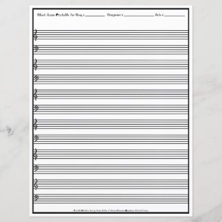Sheet Music Manuscript Staff Line Clef Paper Sheet