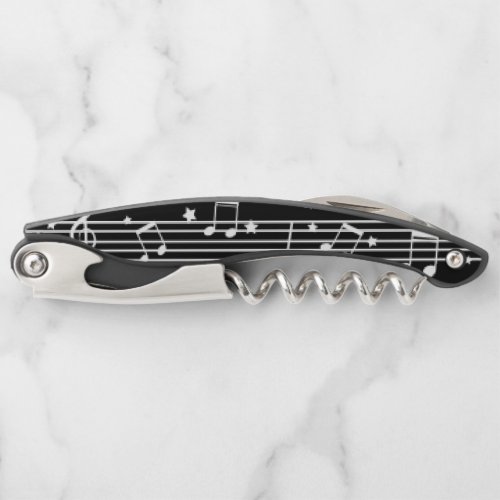 Sheet Music Musical Notes Black and White Waiters Corkscrew