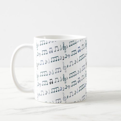 Sheet music notes coffee mug design