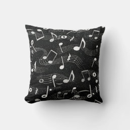 Sheet Music Notes Design Throw Pillow