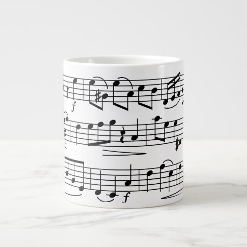 Sheet Music Notes Giant Coffee Mug