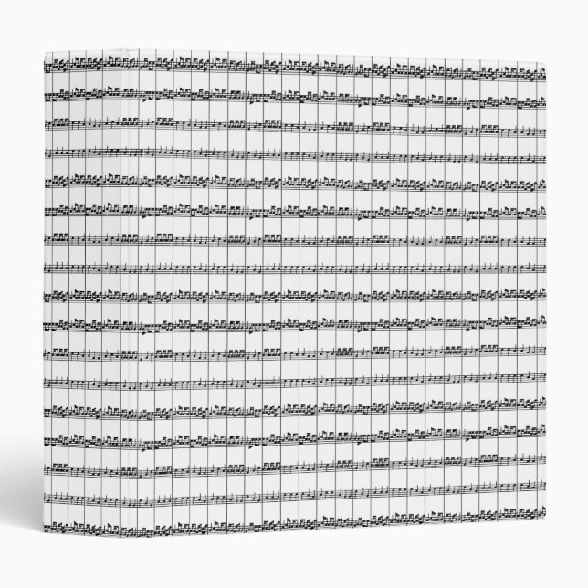 Sheet Music Notes Notebook 3 Ring Binder (Front/Spine)
