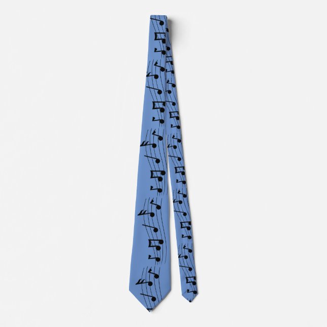 Sheet Music Notes Periwinkle  Neck Tie (Front)